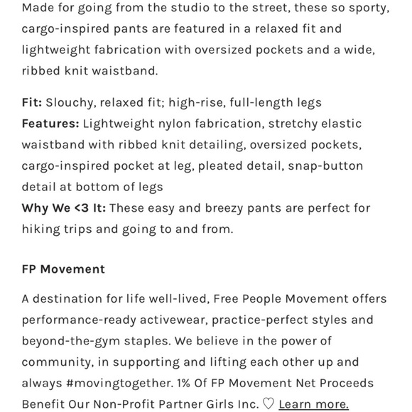 Free People Movement Mesmerize Me Cargo Pants Fired Up - Picture 2 of 4